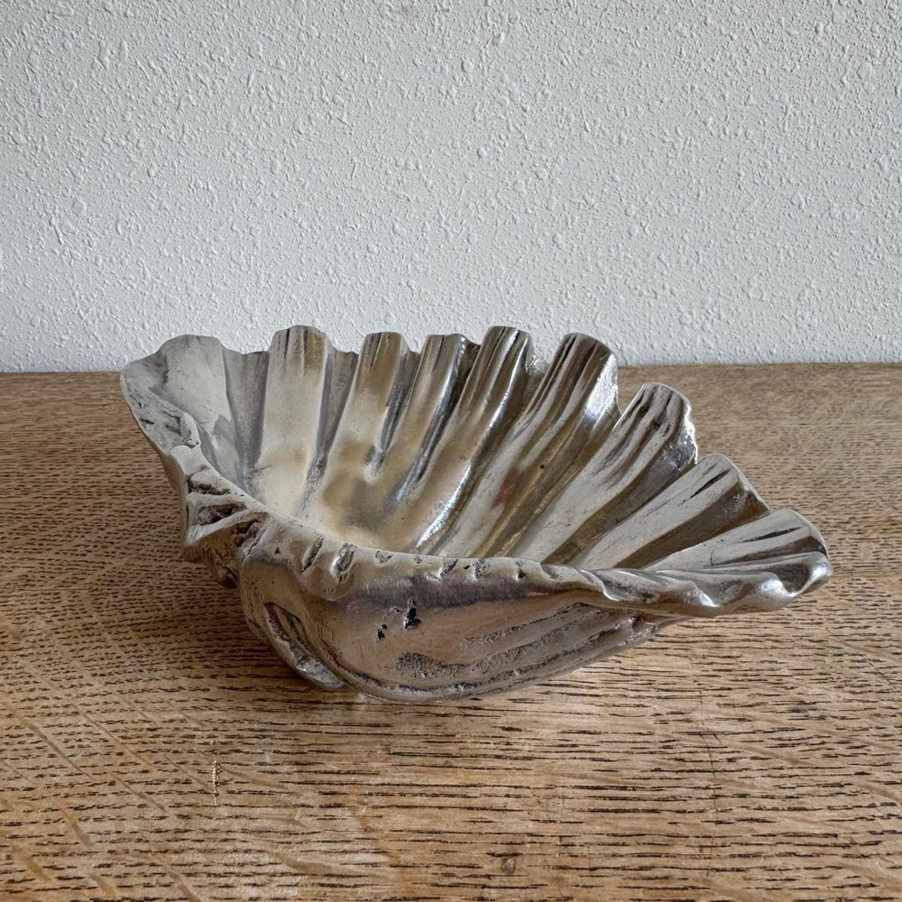 Arthur Court 1970s Silver Seashell Bowl, Vintage Coastal Catchall Dish